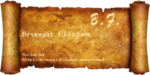 Brunyai Filotea névjegykártya